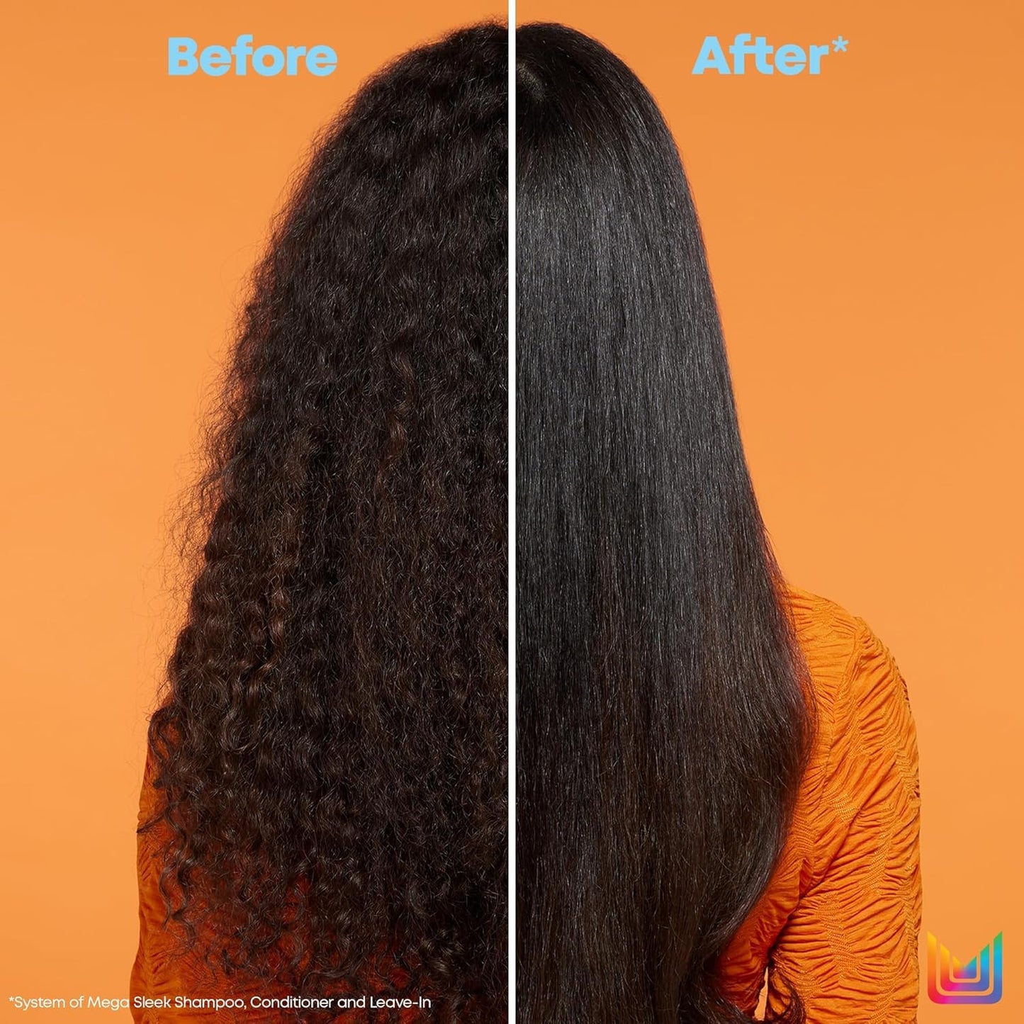 Mega Sleek Shampoo and Conditioner Set | Controls Frizz Leaving Hair Smooth & Shiny | Nourishes with Shea Butter | for Dry, Damaged Hair | Packaging May Vary