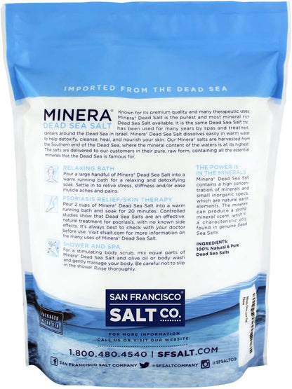 Dead Sea Salt, 100% Pure & Natural, 19 Lbs. Fine Grain (0-1.7 Mm) Bulk Bag, Easily Dissolving Dead Sea Salts for Soaking & Bathing, Skin Nourishing Fine Sea Salt, Unscented