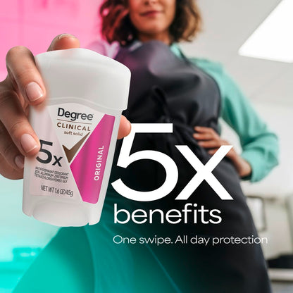 Degree Clinical Protection Antiperspirant Deodorant 72-Hour Sweat & Odor Protection 5-In-1 Antiperspirant for Women 1.7 Oz