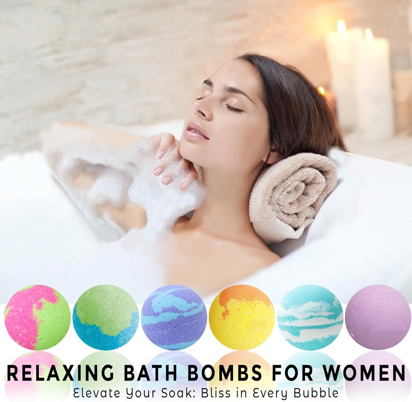Bath Bombs for Women Relaxing Gift Set - 24 Natural and Organic Bath Bombs with Essential Oils & Moisturizing Shea Butter, Self Care Christmas Gift for Women, Wife, Sister, Her, Kids, Stocking Stuffer