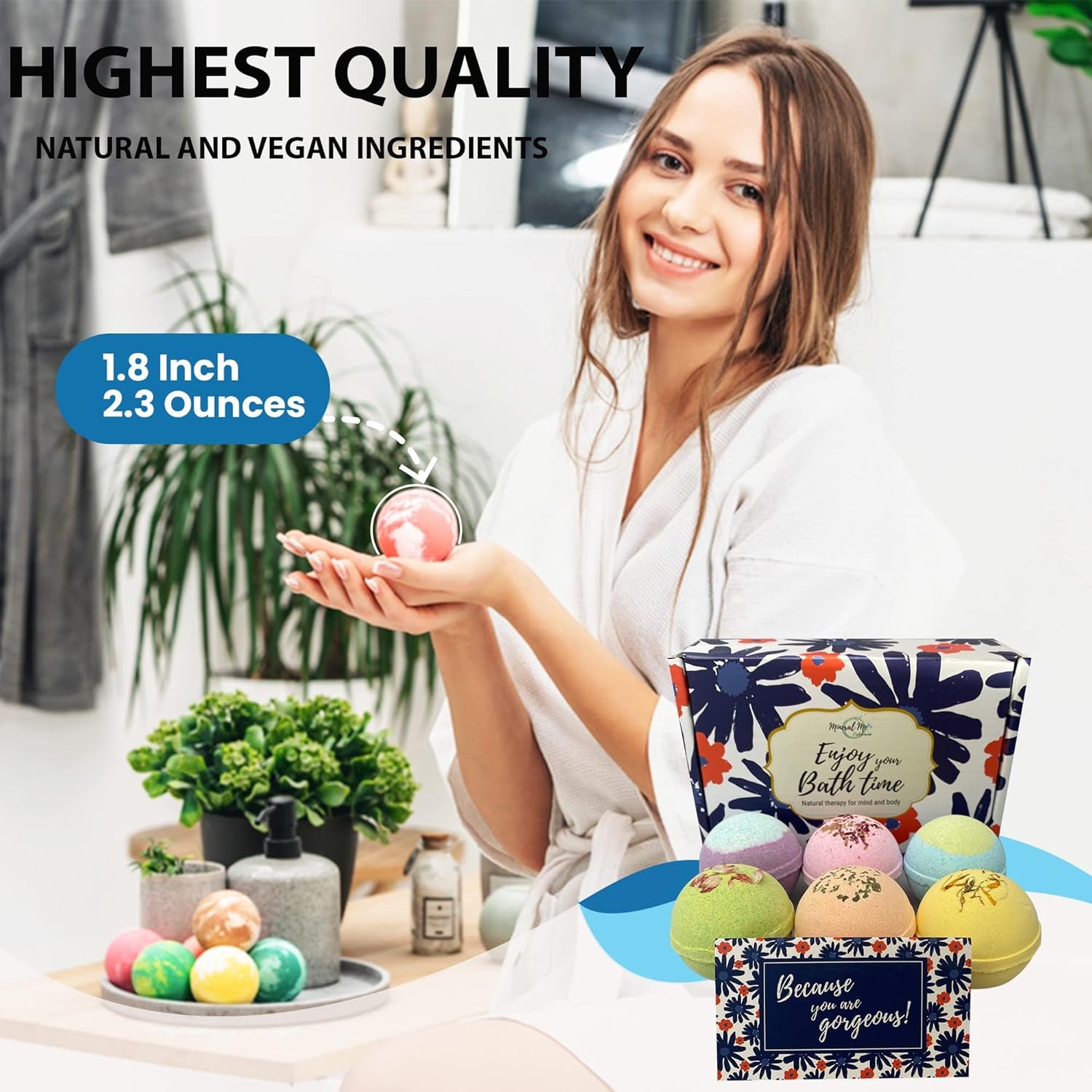 Bath Bombs for Women Relaxing Gift Set - 24 Natural and Organic Bath Bombs with Essential Oils & Moisturizing Shea Butter, Self Care Christmas Gift for Women, Wife, Sister, Her, Kids, Stocking Stuffer
